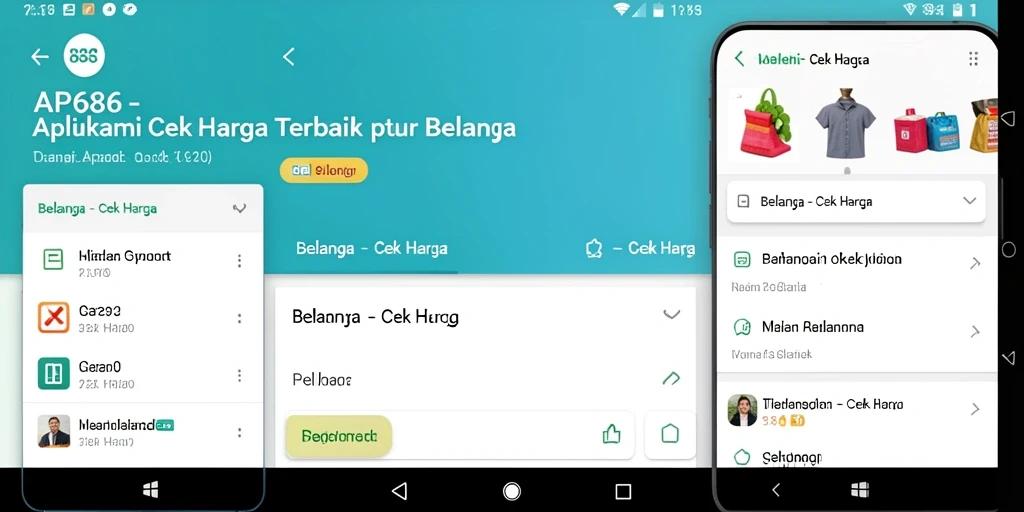 Antarmuka utama aplikasi Cek Harga AP686 yang menampilkan fungsi perbandingan harga.