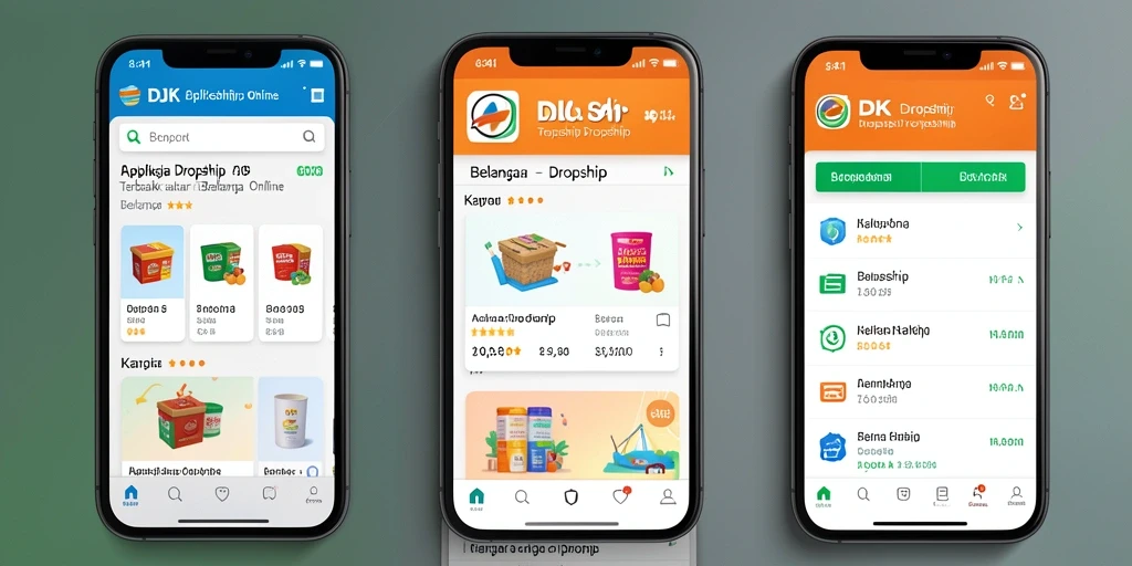 Tampilan antarmuka aplikasi DKK yang memudahkan pengguna menjelajahi produk dropship.