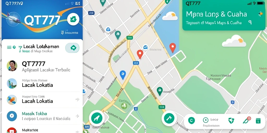 Antarmuka QT777 yang intuitif untuk pelacakan lokasi.