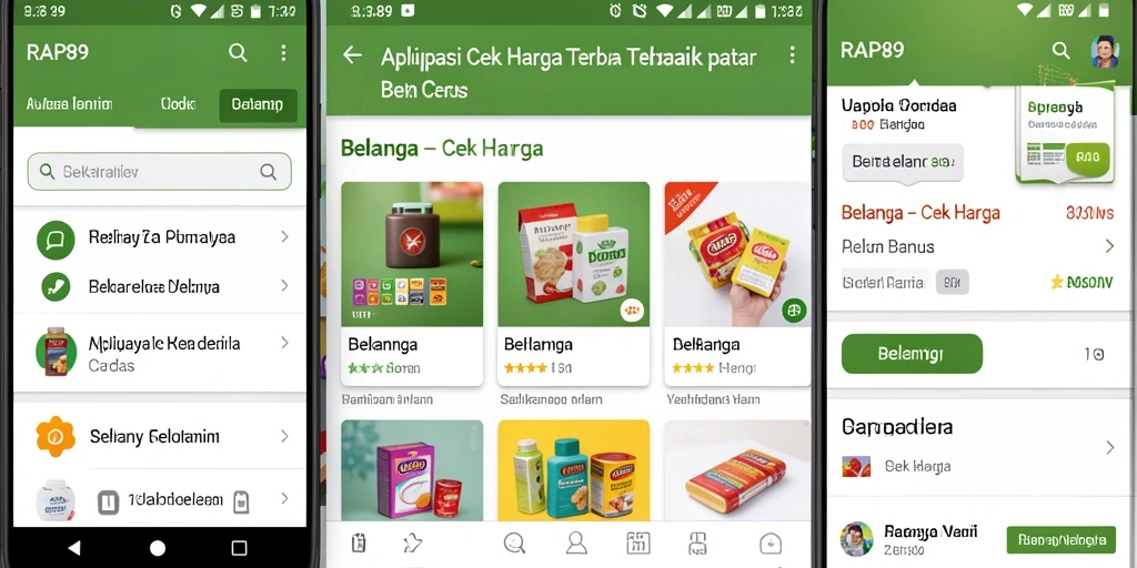 Tampilan antarmuka aplikasi RAP89 dengan fitur Cek Harga yang jelas.