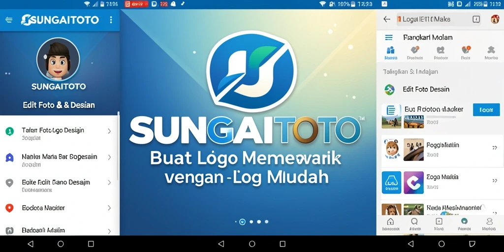 Antarmuka SUNGAITOTO yang sederhana dan fungsional untuk membuat logo.