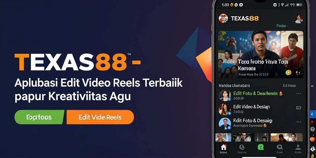 Tampilan antarmuka aplikasi TEXAS88 untuk Edit Video Reels yang menawan.