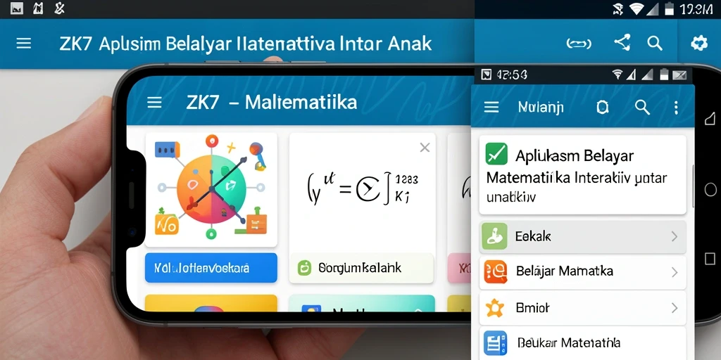 Antarmuka ZK7 menampilkan fitur belajar matematika yang interaktif dan menyenangkan.
