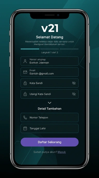 Panduan Registrasi Akun Baru di v21